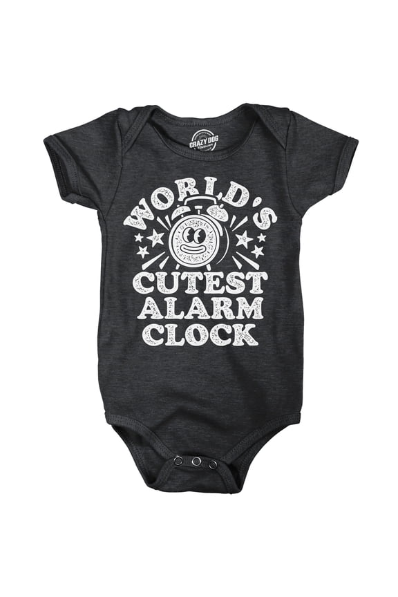 Worlds Cutest Alarm Clock Baby Bodysuit Funny Sarcastic Graphic Novelty Jumper for Infants