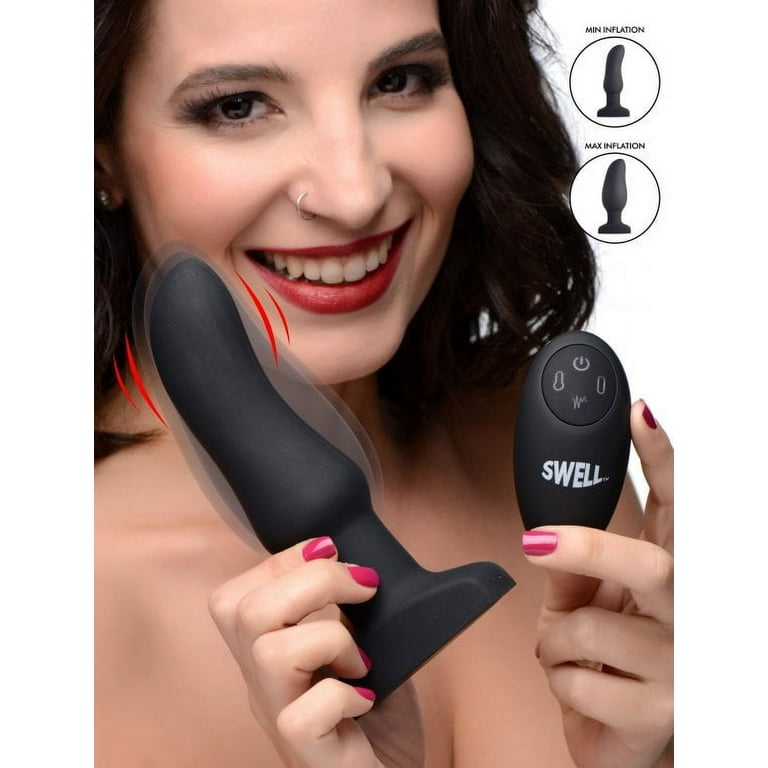 Worlds First Remote Control Inflatable 10X Vibrating Curved Silicone Anal  Plug - Walmart.com