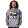 thumbnail image 1 of Worlds Gayest Brother Sibling Pride Men's Big & Tall Graphic Hoodie Brisco Brands 5X, 1 of 4