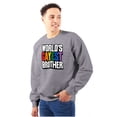 thumbnail image 1 of Worlds Gayest Brother Sibling Pride Men's Crewneck Sweatshirt Brisco Brands S, 1 of 6