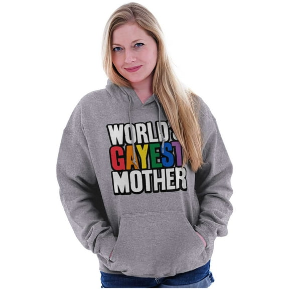 Worlds Gayest Mother Queer Mom Women Plus Size Graphic Pullover Hoodie Brisco Brands 3X
