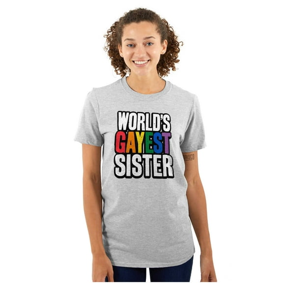 Worlds Gayest Sister Sibling Pride Women's Plus Size Graphic Tee Brisco Brands 2X