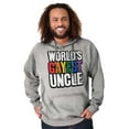 thumbnail image 1 of Worlds Gayest Uncle Birthday Pride Hoodie Hooded Sweatshirt Men Brisco Brands S, 1 of 6