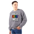 thumbnail image 1 of Worlds Gayest Uncle Birthday Pride Men's Crewneck Sweatshirt Brisco Brands M, 1 of 6