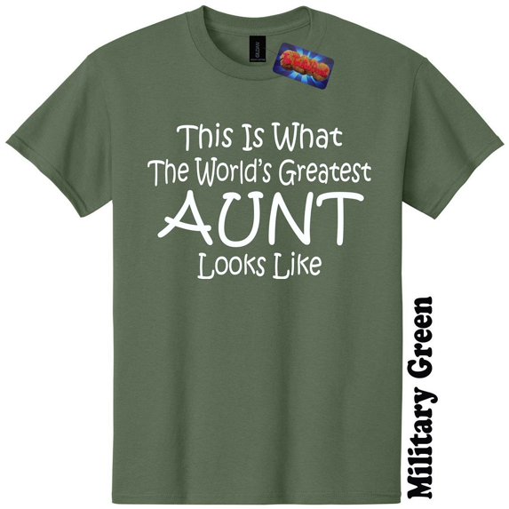 Worlds Greatest Aunt Funny T-Shirt Birthday Mothers Day Gender Reveal Baby Shower Christmas Gift 25 Colors 8 Sizes