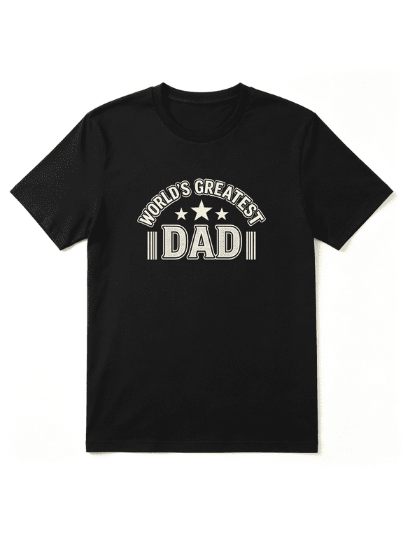 Worlds Greatest Daddy Slogan Vintage Graphic Tee for Men, Dad Father's Day Gift Cotton Short Sleeves T-Shirt
