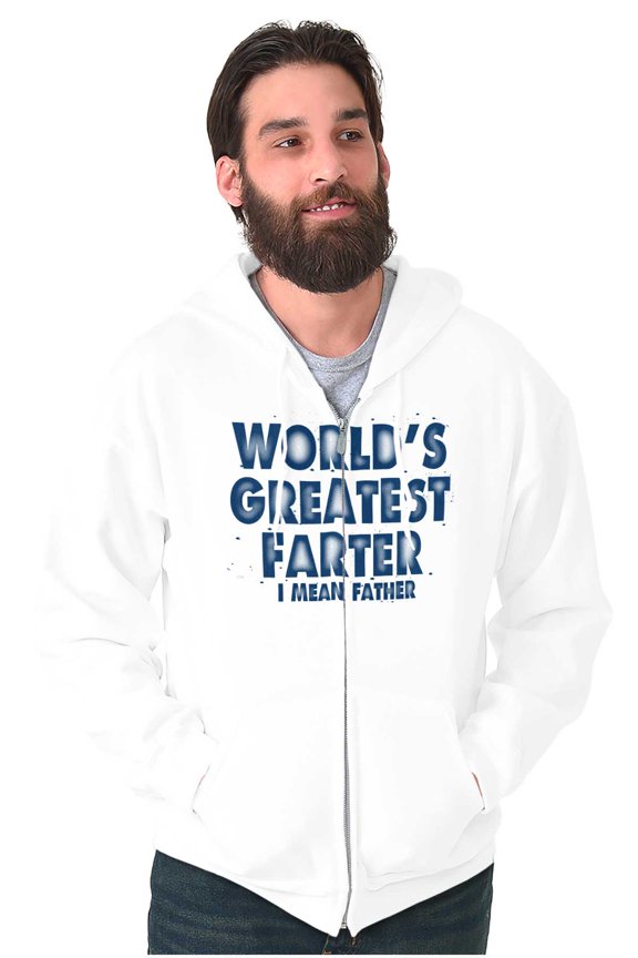 Worlds Greatest Farter I Mean Father Zip Hoodie Sweatshirt Men Brisco Brands L
