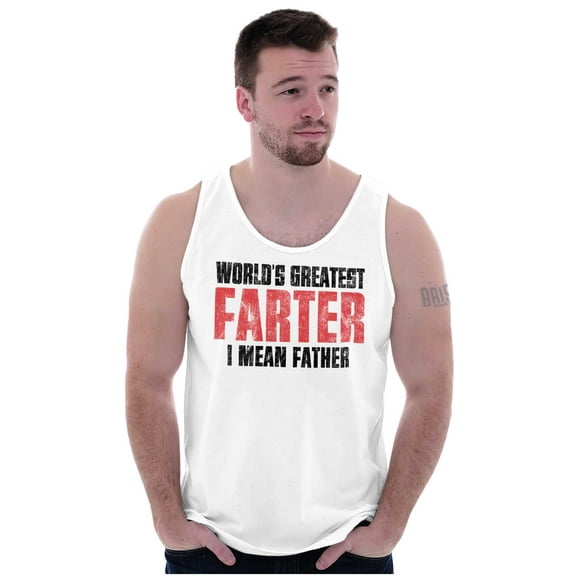Worlds Greatest Father I Mean Farter Mens Big & Tall Graphic Tank Top Brisco Brands 3X