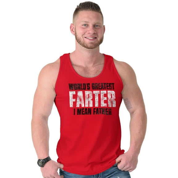 Worlds Greatest Father I Mean Farter Tank Top Sleeveless Tee Men Brisco Brands L