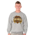 thumbnail image 1 of Worlds Greatest Father Trophy Dad Men's Big & Tall Crewneck Sweatshirt Brisco Brands 4X, 1 of 4
