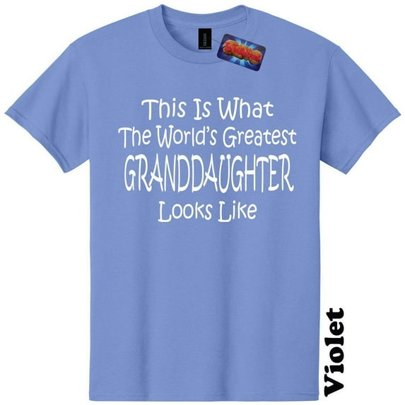 Worlds Greatest Granddaughter Funny T-Shirt Birthday Mothers Day Gender Reveal Baby Shower Christmas Gift 25 Colors 8 Sizes