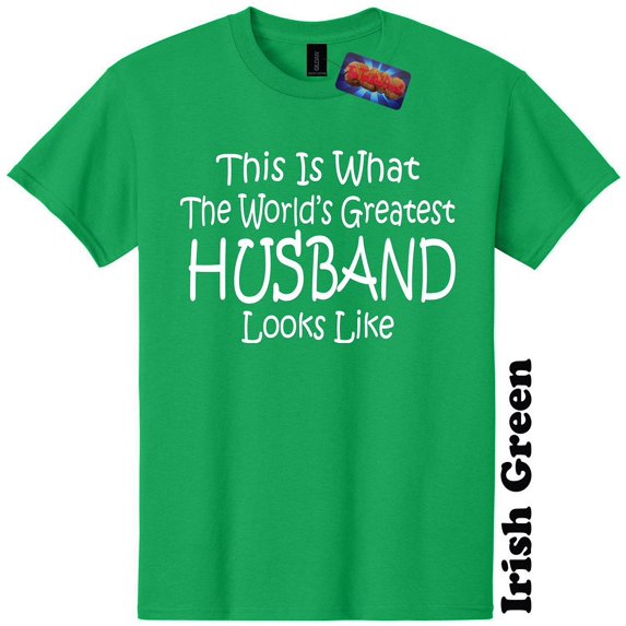 Worlds Greatest Husband Funny T-Shirt Birthday Mothers Day Gender Reveal Baby Shower Christmas Gift 25 Colors 8 Sizes