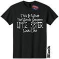 thumbnail image 1 of Worlds Greatest Little Sister T Shirt Big Sis Bro Baby Shower The Twisted Donut, 1 of 5
