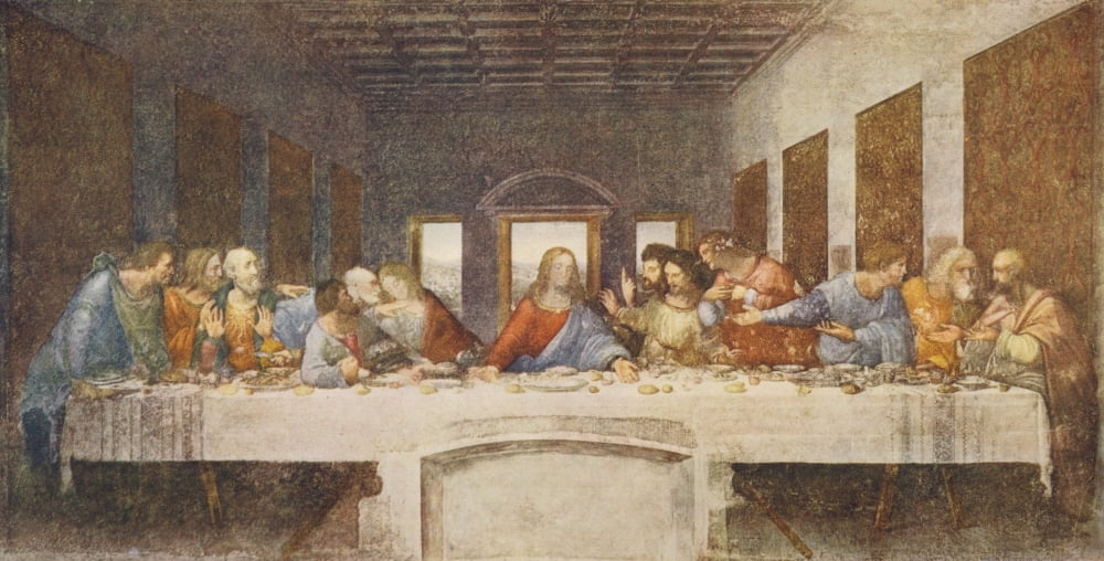 Worlds Greatest Paintings 1934 The Last Supper Canvas Art - Leonardo Da Vinci (24 x 36)
