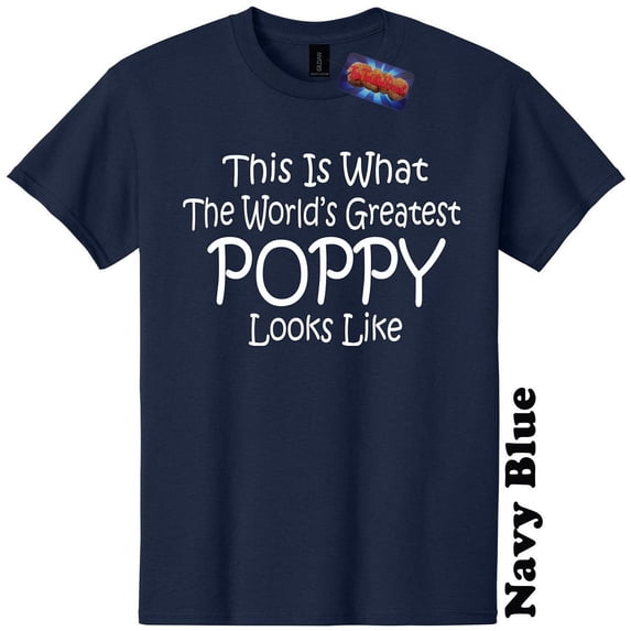 Worlds Greatest Poppy Funny T-Shirt Gender Reveal Baby Shower Tee