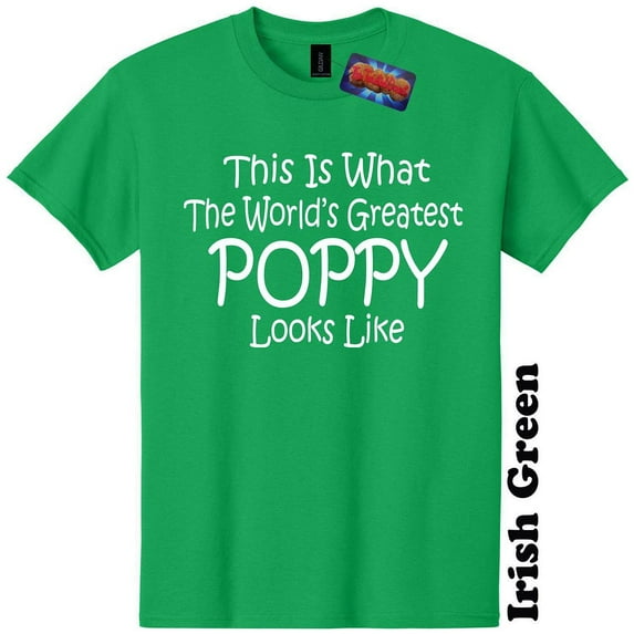 Worlds Greatest Poppy Funny T-Shirt Gender Reveal Baby Shower Tee