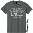 thumbnail image 1 of Worlds Greatest Uncle Funny T-Shirt Gender Reveal Baby Shower Tee, 1 of 5