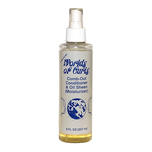 Worlds Of Curls Comb Out Conditioner and Oil Sheen Spray Moisturizer Extra Dry Hair, 8 Oz, 6