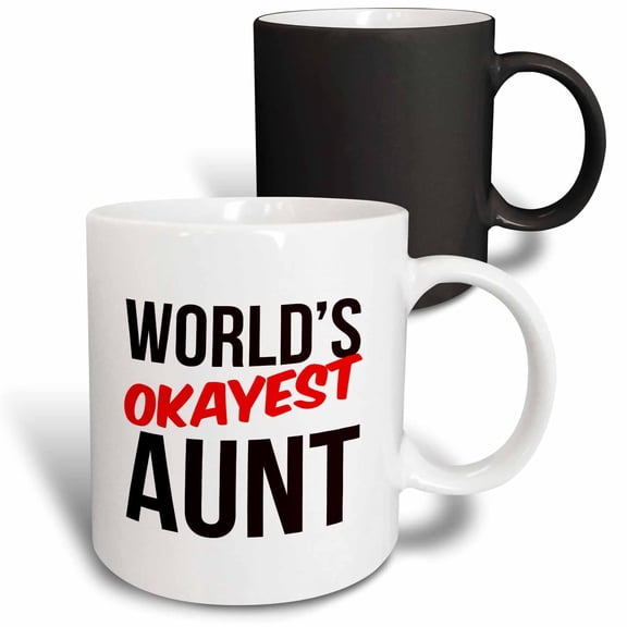 3drose, Worlds Okayest Aunt, 11oz Magic Transforming Mug
