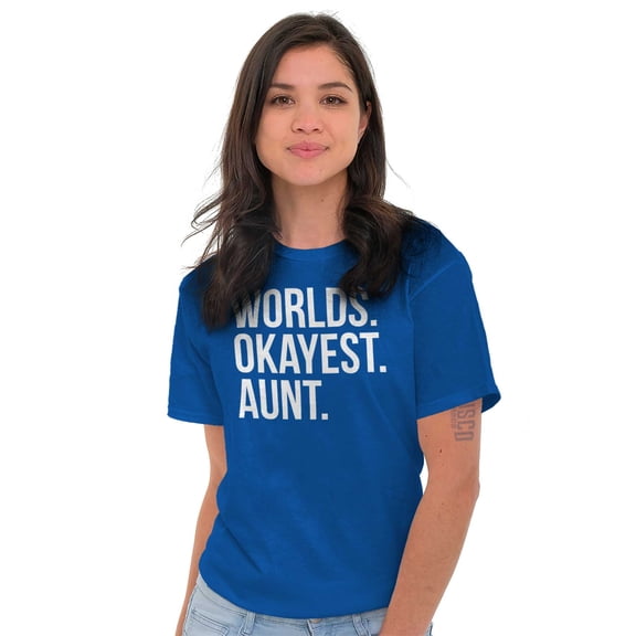 Worlds Okayest Aunt Niece Nephew Cute Women's Plus Size Graphic Tee Brisco Brands 2X