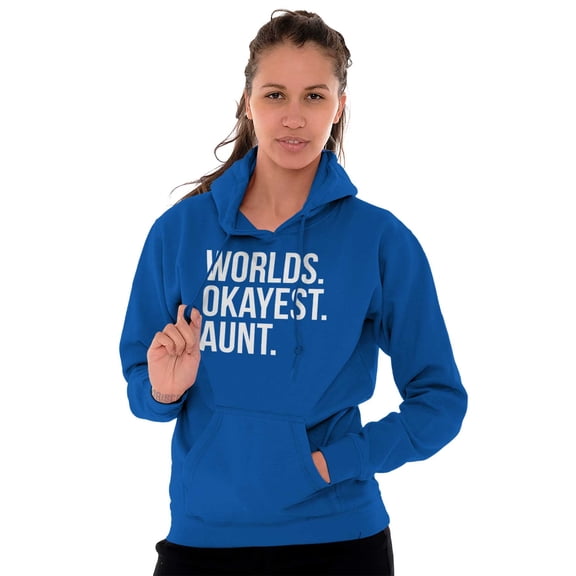 Worlds Okayest Aunt Niece Nephew Cute Women Plus Size Graphic Pullover Hoodie Brisco Brands 3X
