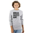 thumbnail image 1 of Worlds Okayest Aunt Niece Nephew Cute Women's Long Sleeve T Shirt Brisco Brands X, 1 of 5