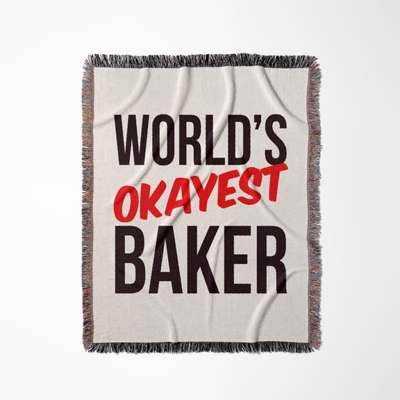 Worlds Okayest Baker, Woven Blanket