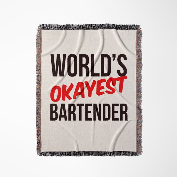 Worlds Okayest Bartender, Woven Blanket