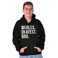thumbnail image 1 of Worlds Okayest Bro Sibling Brother Hoodie Hooded Sweatshirt Men Brisco Brands S, 1 of 5