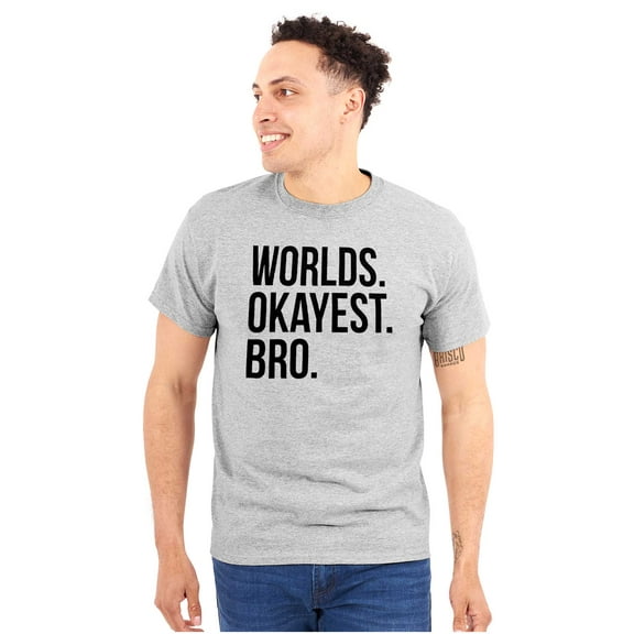 Worlds Okayest Bro Sibling Brother Men's Graphic T Shirt Tees Brisco Brands S