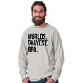 thumbnail image 1 of Worlds Okayest Bro Sibling Brother Men's Long Sleeve Tee T Shirt Brisco Brands X, 1 of 5