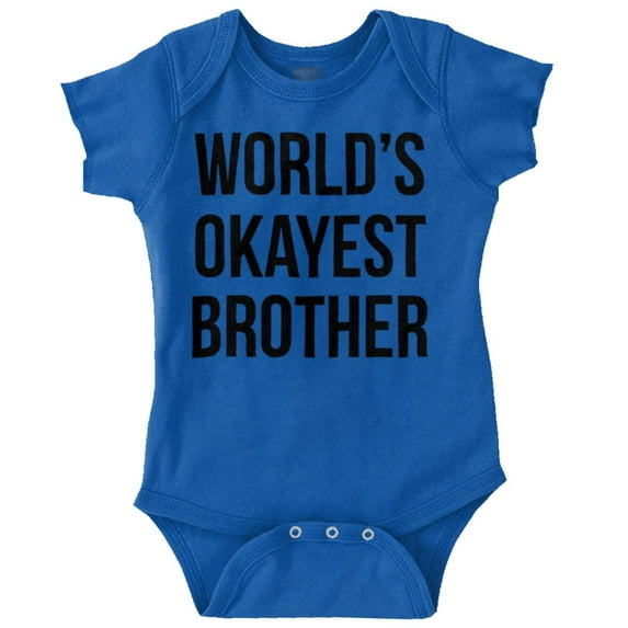 Worlds Okayest Brother Funny Siblings Bodysuit Jumper Boys Infant Baby Brisco Brands 12M