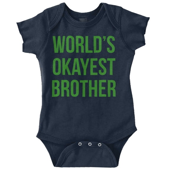 Worlds Okayest Brother Funny Siblings Bodysuit Jumper Boys Infant Baby Brisco Brands 18M