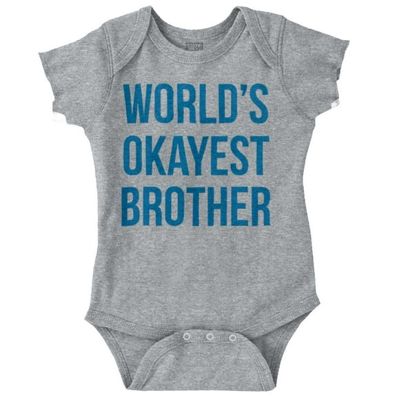 Worlds Okayest Brother Funny Siblings Bodysuit Jumper Boys Infant Baby Brisco Brands 24M