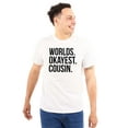 thumbnail image 1 of Worlds Okayest Cousin Family Relative Men's Graphic T Shirt Tees Brisco Brands M, 1 of 4