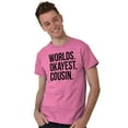 thumbnail image 1 of Worlds Okayest Cousin Family Relative Men's Graphic T Shirt Tees Brisco Brands S, 1 of 5