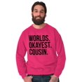 thumbnail image 1 of Worlds Okayest Cousin Family Relative Unisex Plus Fleece Graphic Sweatshirt Brisco Brands 3X, 1 of 5