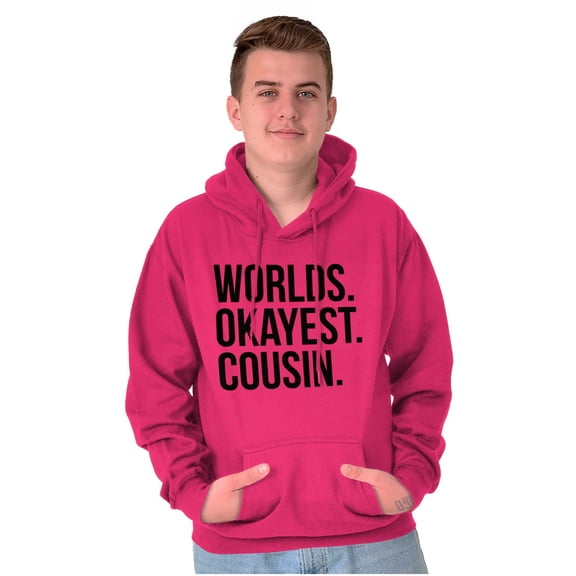Worlds Okayest Cousin Family Relative Unisex Plus Fleece Graphic Hoodie Brisco Brands 3X