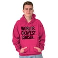 thumbnail image 1 of Worlds Okayest Cousin Family Relative Unisex Plus Fleece Graphic Hoodie Brisco Brands 5X, 1 of 5