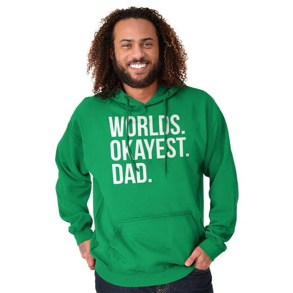Worlds Okayest Dad Fathers Day Family Men's Big & Tall Graphic Hoodie Brisco Brands 3X
