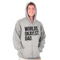 thumbnail image 1 of Worlds Okayest Dad Fathers Day Family Men's Big & Tall Graphic Zip Up Hoodie Brisco Brands 4X, 1 of 5