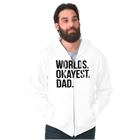 Worlds Okayest Dad Fathers Day Family Zip Hoodie Sweatshirt Men Brisco Brands X