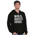 thumbnail image 1 of Worlds Okayest Father Funny Dad Gift Zip Hoodie Sweatshirt Men Brisco Brands S, 1 of 5