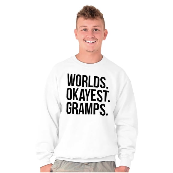 Worlds Okayest Gramps Relative Family Men's Big & Tall Crewneck Sweatshirt Brisco Brands 2X