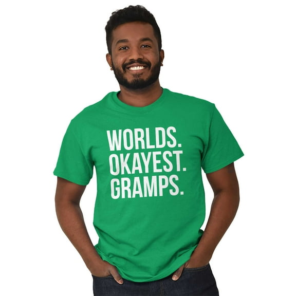 Worlds Okayest Gramps Relative Family Men's Big & Tall Crewneck Graphic Tee Brisco Brands 2X