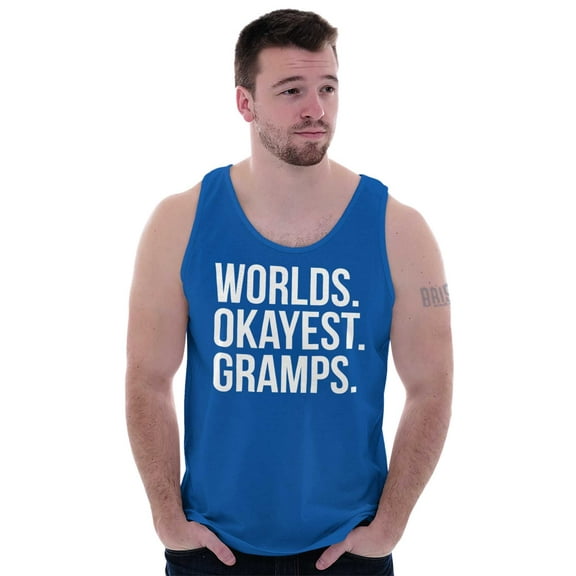 Worlds Okayest Gramps Relative Family Tank Top Sleeveless Tee Men Brisco Brands S
