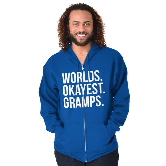Worlds Okayest Gramps Relative Family Zip Hoodie Sweatshirt Men Brisco Brands X