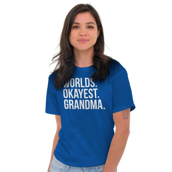 Worlds Okayest Grandma Funny Cute Women's Plus Size Graphic Tee Brisco Brands 3X