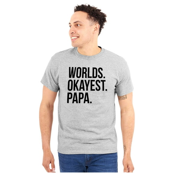 Worlds Okayest Grandpa Dad Father Day Men's Graphic T Shirt Tees Brisco Brands L