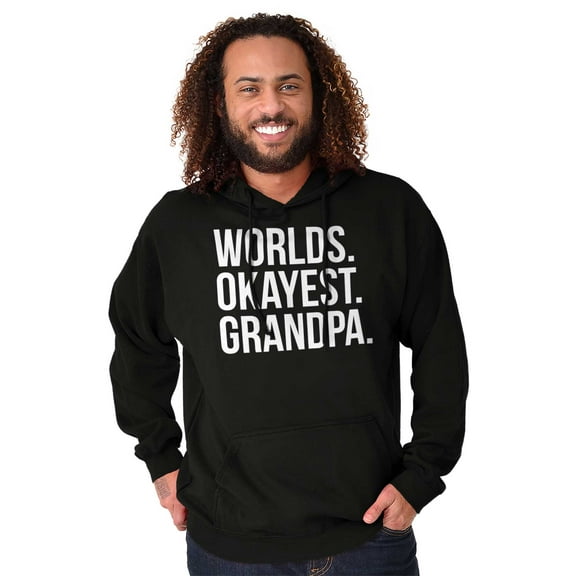 Worlds Okayest Grandpa Funny Hoodie Hooded Sweatshirt Men Brisco Brands S